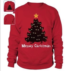 Women’s ‘Meowy Christmas’ crewneck Sweatshirt